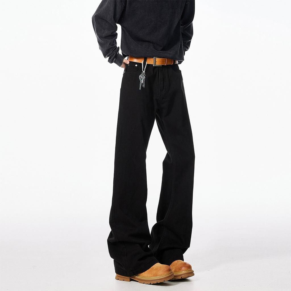 JYL Men's Flare Jeans Paris Black Cleanfit Autumn High-Street Vibe Loose Straight Denim