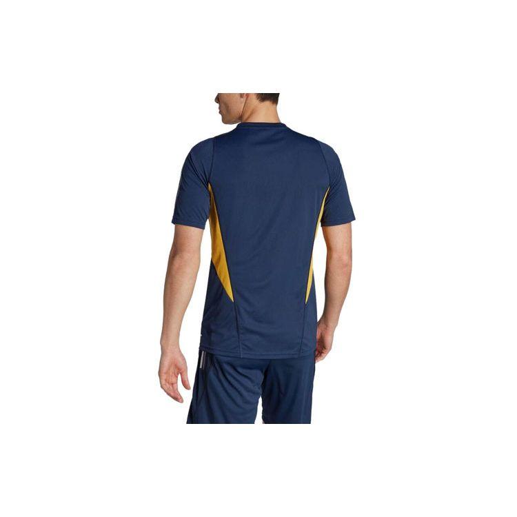 Adidas Striped Color Block V-Neck Short Sleeve Soccer Jersey 23 Season Real Madrid Men Jersey Legendary-Ink-Blue IB0867