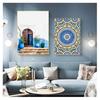 Morocco Building Wall Art Canvas Painting Religion School Picture For Living Room Home Decor Mosque Blue Door Nordic Poster