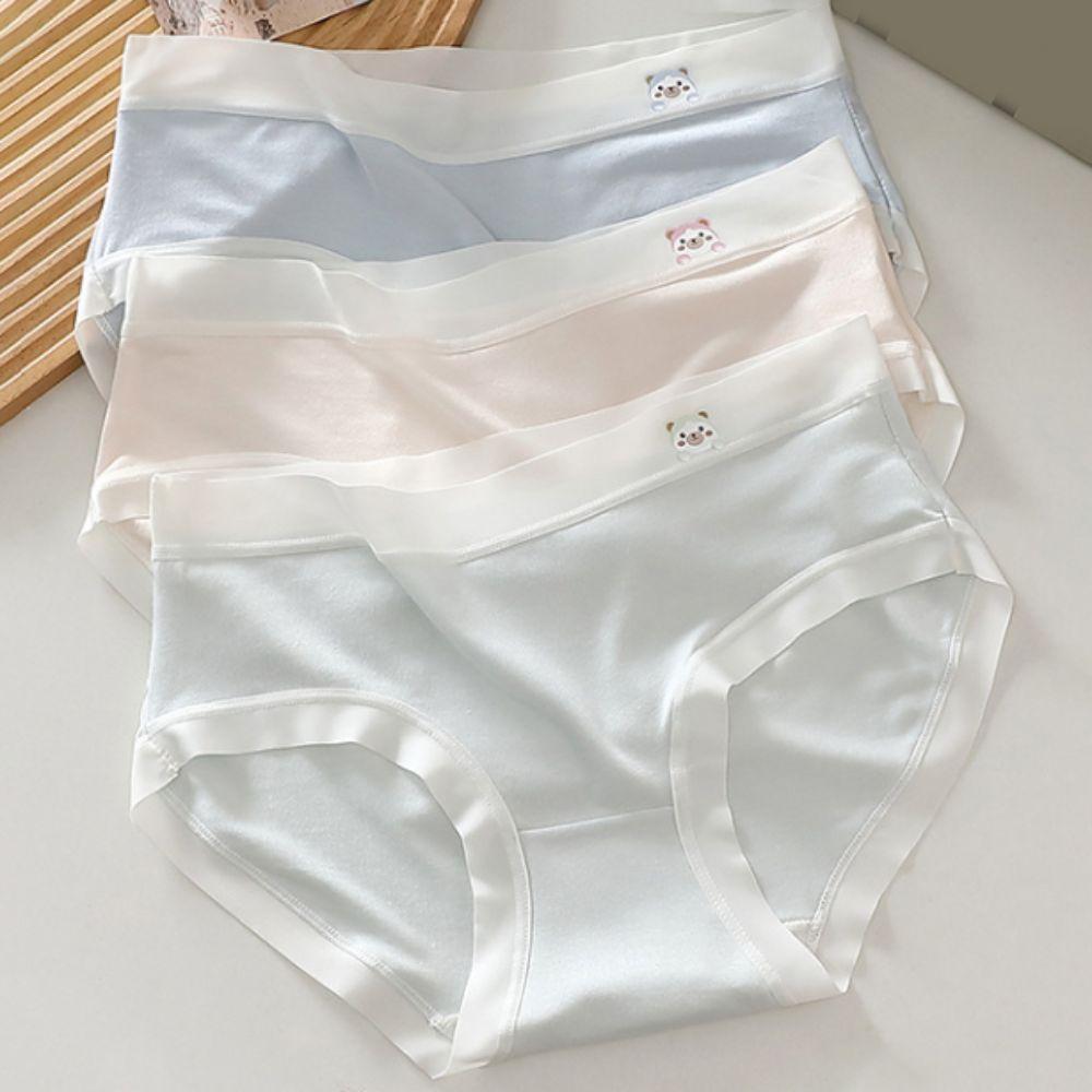 

5PCS Cute Seamless Briefs Cotton Crotch Bear Underpants Soft Panties for Women Girls M-5PCS