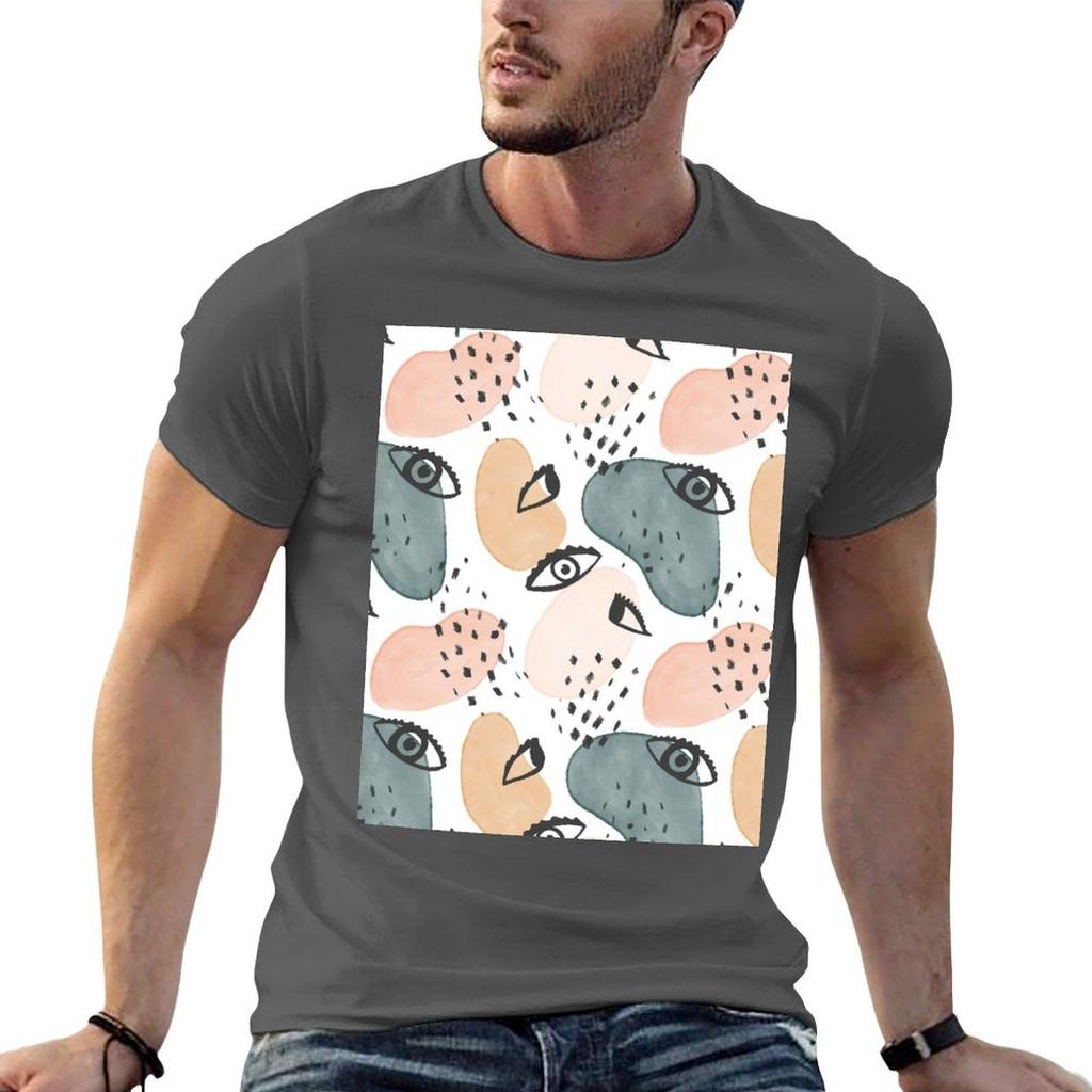 Painterly Eyes Pattern Tshirt Unisex Tshirt Black Cotton Tshirt Plain For Unisex Package T Shirts For Unisex Pack Cotton Tshirt