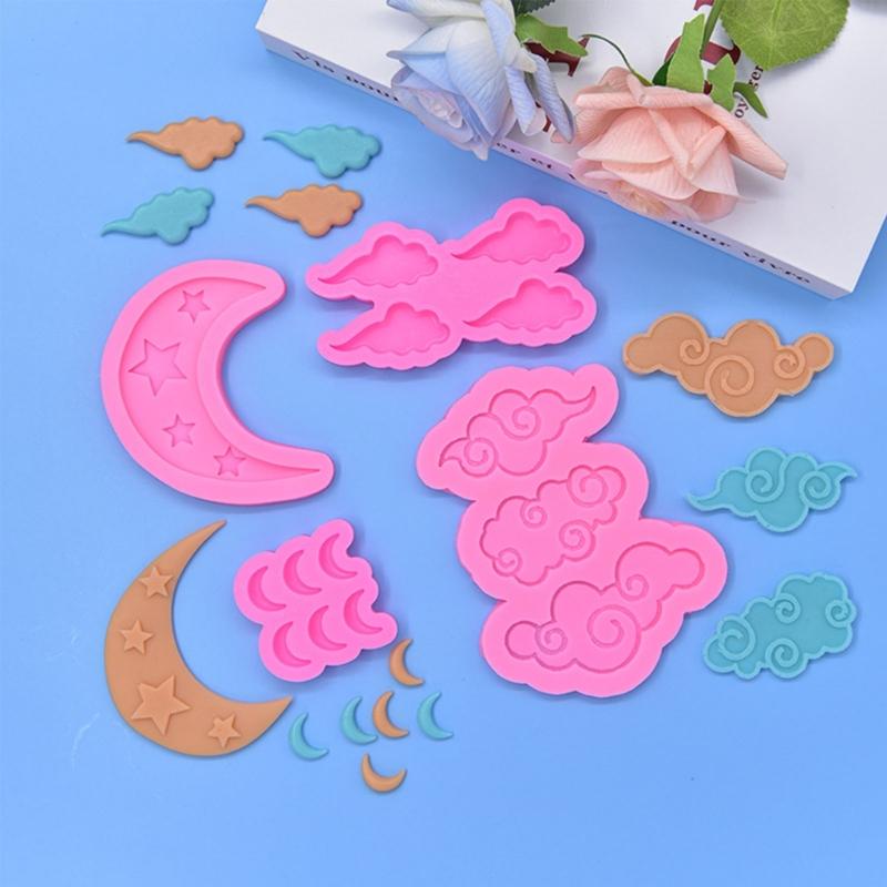 Chocolate Moulds Moon/Cloud Shaped Baking Molds Fondant Moulds Cake Molds Silicone Material Gift for DIY Baking Lover