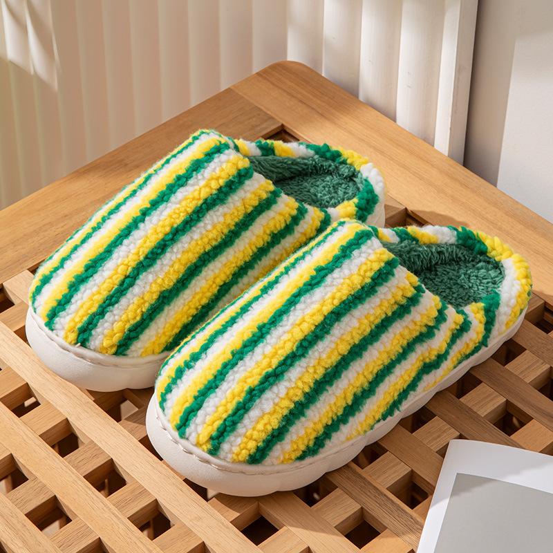 Winter cotton slippers household warm non-slip thick-soled plush home slippers velvet cotton shoes women's outer wear