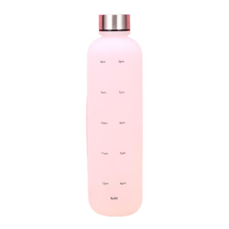 Colorful Gradient Plastic Sports Water Bottle 1000ml Large Capacity Matte Finish High Temperature Resistance