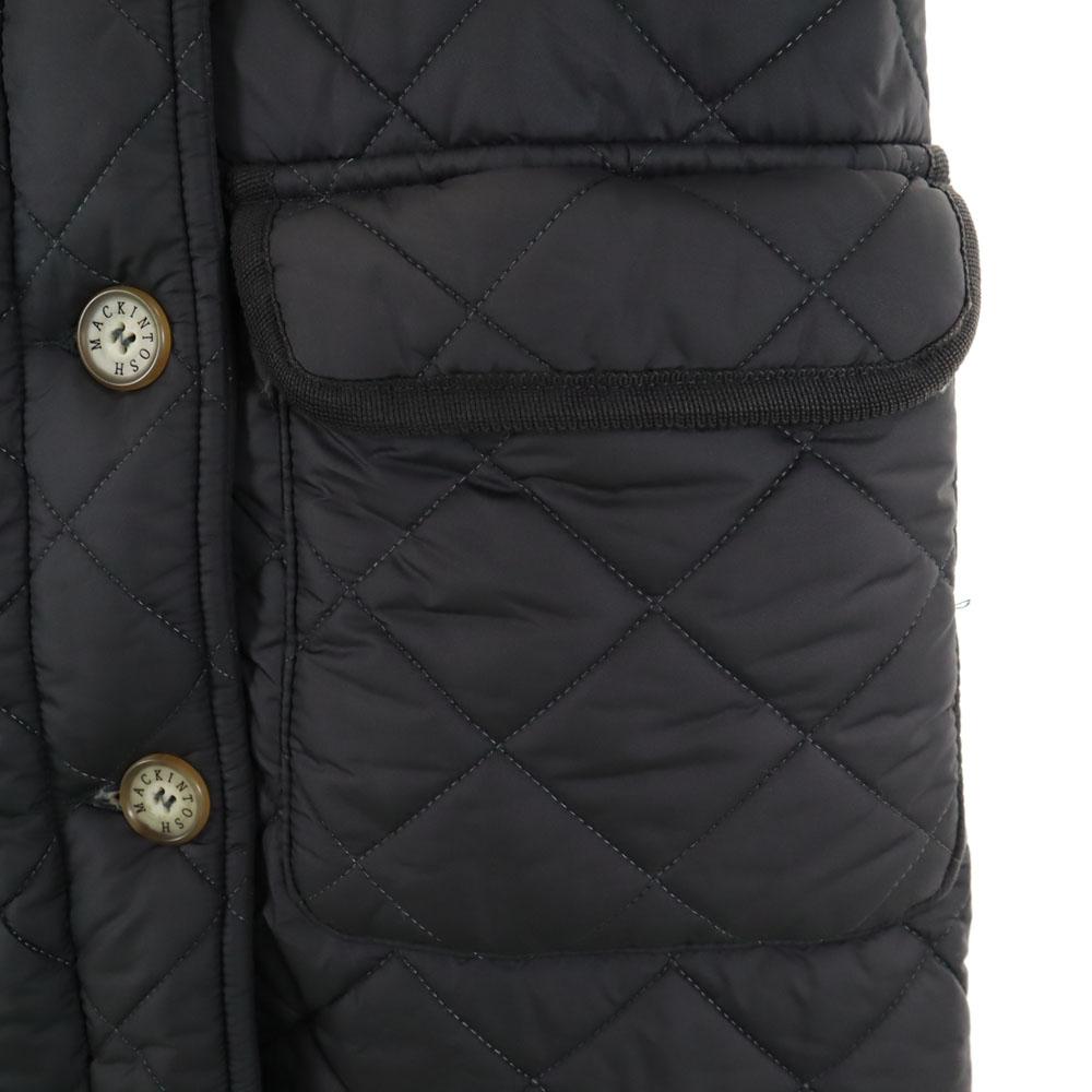 Mackintosh Made In Scotland Quilted Coat 34 Charcoal Gray Back Bore Women Used