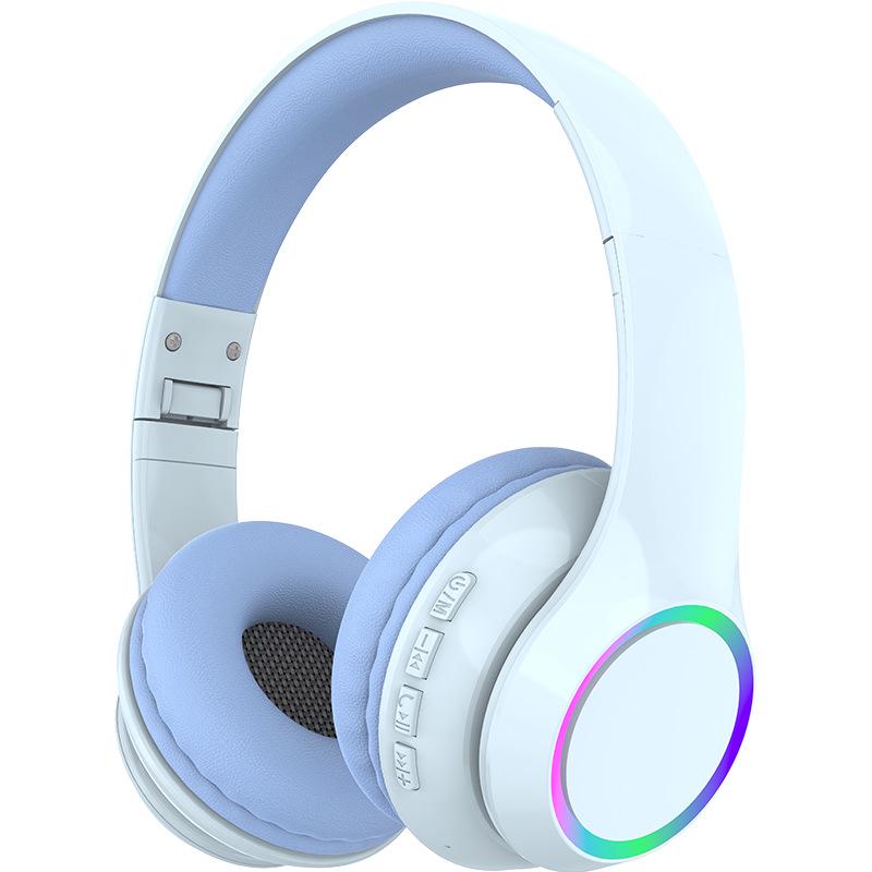 

P102 Wireless Over-Ear Bluetooth Headphones with LED Lights - Gaming & Music Type-C Edition синій