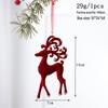 Burgundy Flocked Bow Reindeer Christmas Tree Ornament