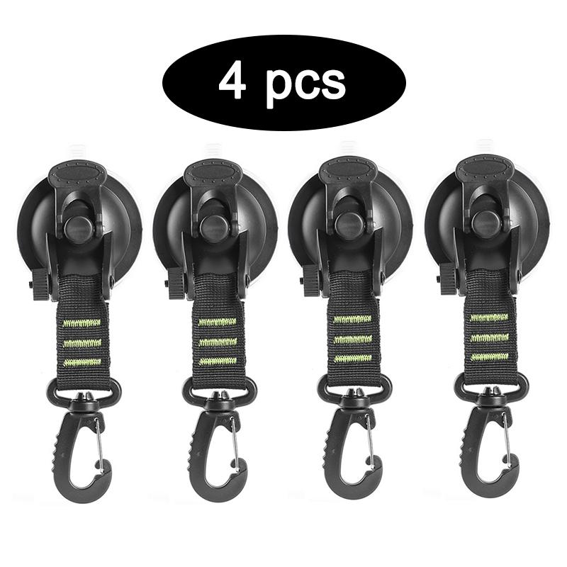 4Pcs Car Truck Tent Suction Cups Buckle Round Triangular Side Awning Anchors Outdoor Camping Tent Securing Hook Auto Accessories