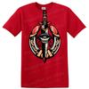 Sword Shield Graphic T Shirt Vintage Look Warrior Art Tee for Gamers