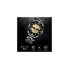 Tevise Men's Skeleton Watch Black Stainless Steel Waterproof Automatic Roman Numerals Dial