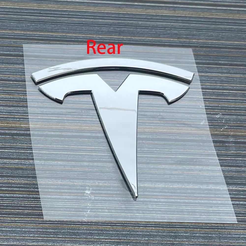For suitable for Tesla logo Model 3 Mode Y car front hood logo sticker design, rear trunk badge accessory Model 3