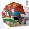 1pc Tom Jerry Automatic Folding Umbrella - Compact 8-Rib Design, Durable Plastic & Iron1461L