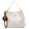 Neue trendige Mode mit Anhänger Schulter Damenhandtasche Retro Schulter Große Kapazität Breitband Umhänge Eimerhandtasche