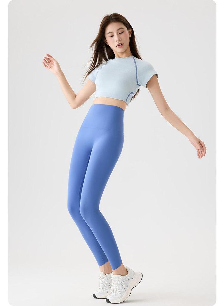 Spring 2026 Slim Fit Yoga Pants: Abdominal and Hip Support, Back Waist Pocket, Solid Color, Outdoor Wear, Tight-Fitting, Thin Style, New Arrival.