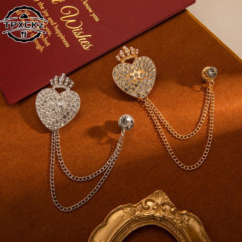 Spille Spilla Cristallo Stile Multiplo Spille a Risvolto con Frange Distintivi per Risvolto Giacca Camicia Spille Corsage per Gioielli di Lusso da Uomo Accessori