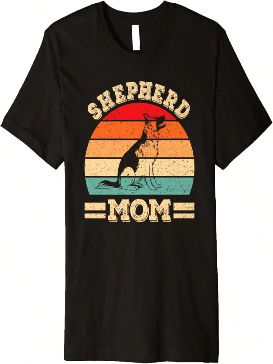 Funny German Shepherd Mom Dog Lover Retro Premium T-Shirt S