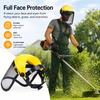 Garden Protective Mesh Mask Garden Grass Trimmer Helmet Hat, Full Face Mesh Visor, Brush Cutter Yard Mowing Face Cover Guard