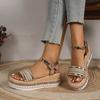 Sandali da Donna Estivi Sandali con Zeppa Piattaforma Sandali in Pelle da Donna Scarpe Casual da Spiaggia Sandalias De