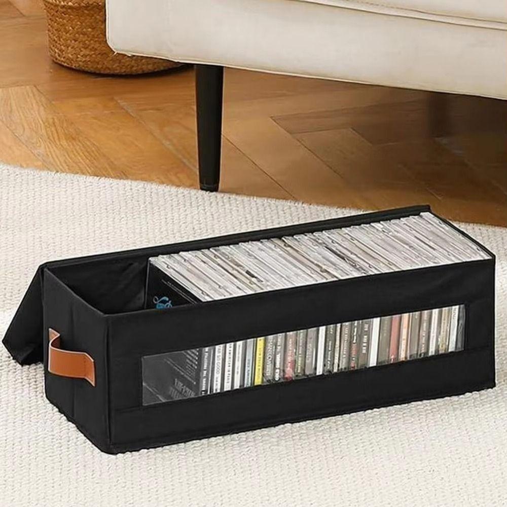 Large Capacity DVD Storage Box Non-woven Fabric CD Box Visible Window CD Storage Box Media Storage