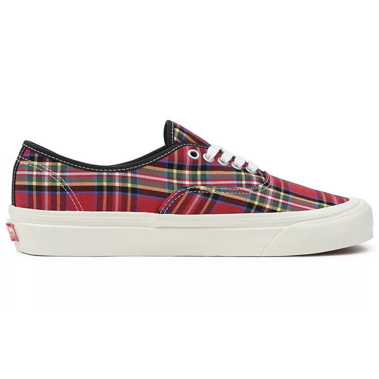 Vans Authentic 44 DX Unisex Low Top Plaid Sneakers Red Brown VN0A5KX4RGR