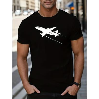 European Sizes Men's Casual Sporty Fashion Short Sleeve Trendy Pattern 2D Print, Stretchy Comfortable for Sports, Travel, Daily Wear