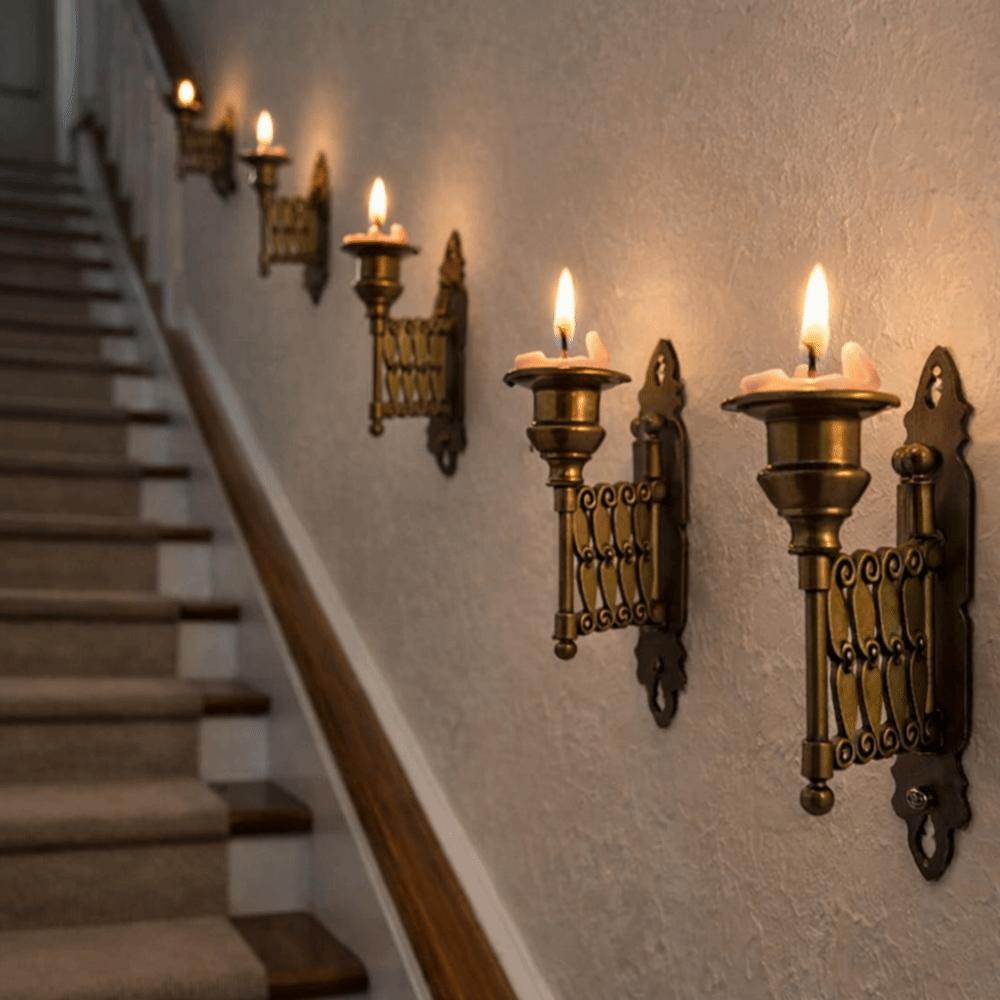 Adjustable Retractable Candle Holder Telescopic Metal Candle Holder  Bed Room