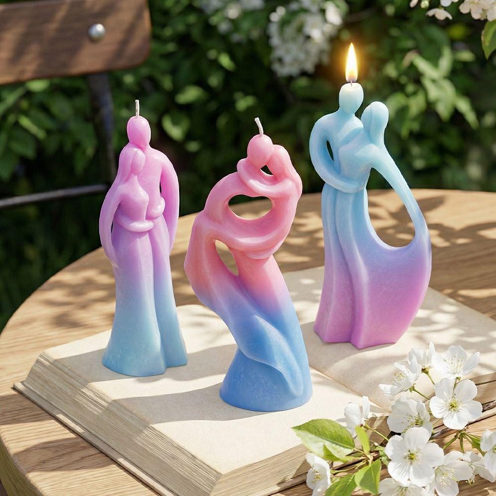 DIY Abstrakte Paare Silikonformen Ornamente Handgefertigte Gips Zement Epoxidharz Form Wiederverwendbar Antihaft Seifenform