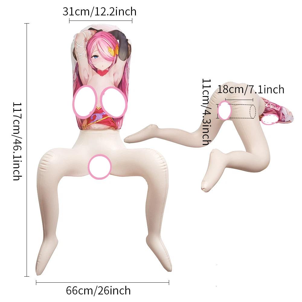 Men's Sex Doll Masturbation Cup Anime Printed Inflatable Doll Multi-Posture Erotic Support Cushion Adult Sex Toys