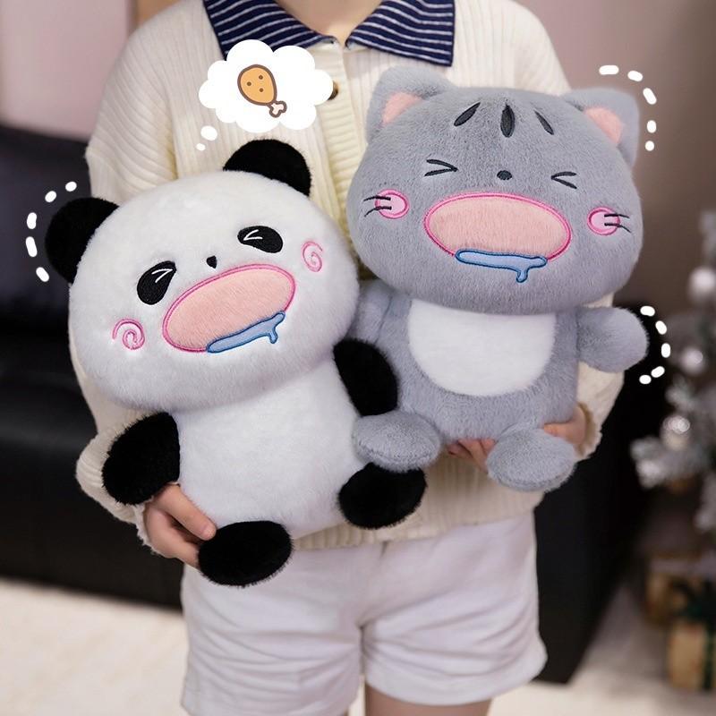 Cat Plush Panda Stuffed Animal Toy With Pp Cotton Fill Cute Companion For Decor