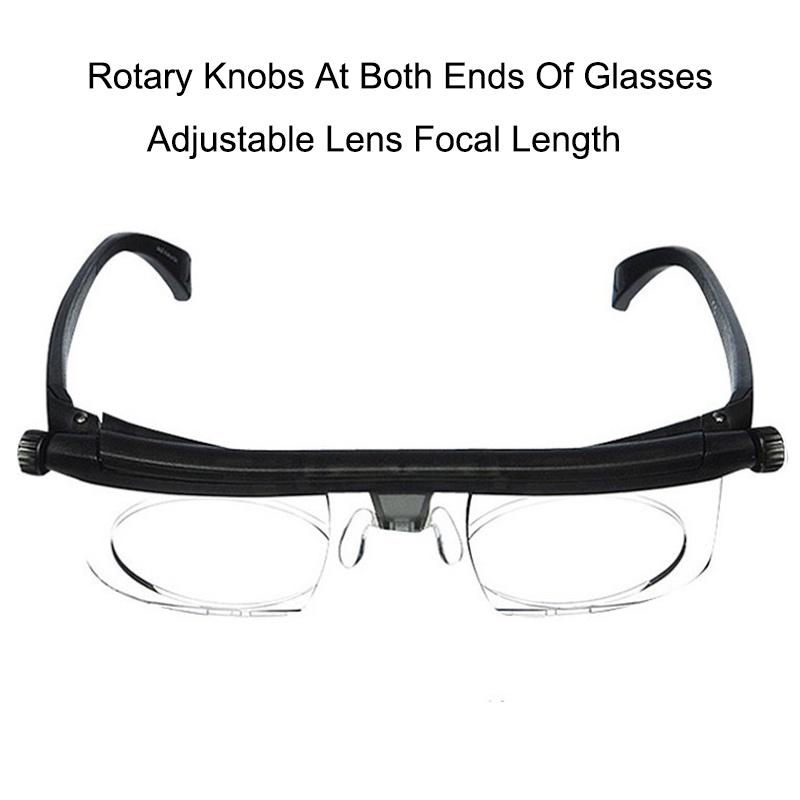 Lens Dial Adjustable Glasses Variable Focus Reading Distance Eyeglasses Vision