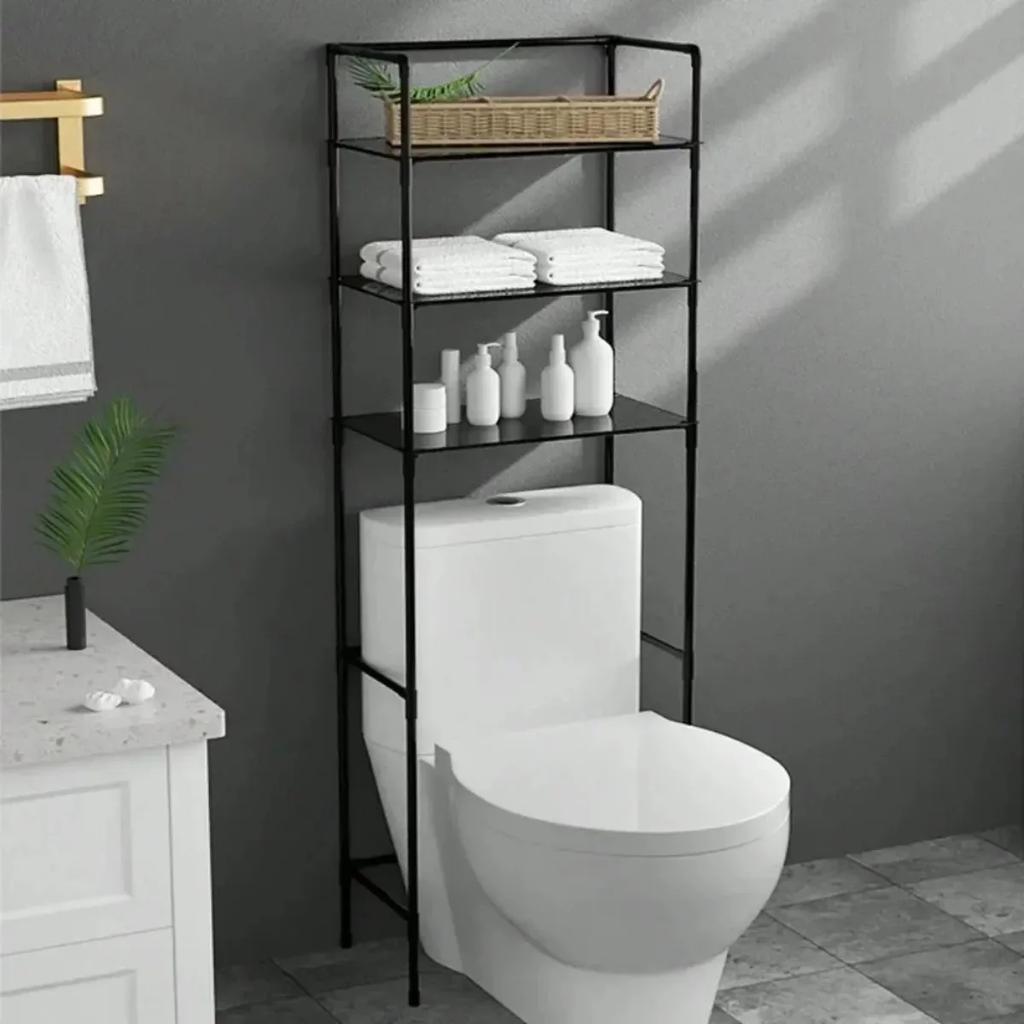 Multilayer Toilet Storage Rack Perforation-Free Storage Shelf Large Capacity Washing Machine Shelf Space-saving Standing Holder