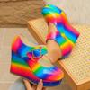 Women's Color-Blocked Hollow Wedge Slip-On Shoes, Fashionable Versatile Comfortable Footwear, Available In Large Sizes.