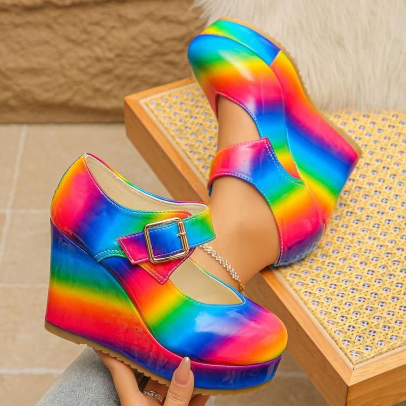 Women's Color-Blocked Hollow Wedge Slip-On Shoes, Fashionable Versatile Comfortable Footwear, Available In Large Sizes.