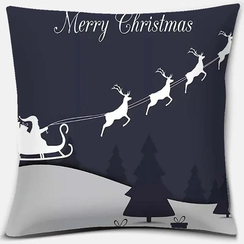 Christmas Themed Pillowcases Car Accessories Office Santa Claus Living Room Sofa Home Pillowcases