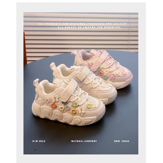 Children's Shoes New Spring and Autumn Breathable Girls' Flower Bread Shoes Small Bow Fashion Student Style Kids Shoes
