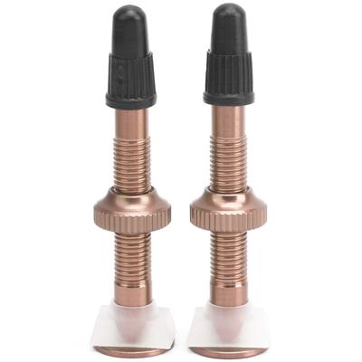 1 paire de valves pneumatiques allongées de 52 mm pour vélo de montagne, sans chambre à air, Presta(café )