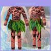 Nádherný kostým Moana Maui s tetovaním pre dospelých a deti s realistickými motívmi
