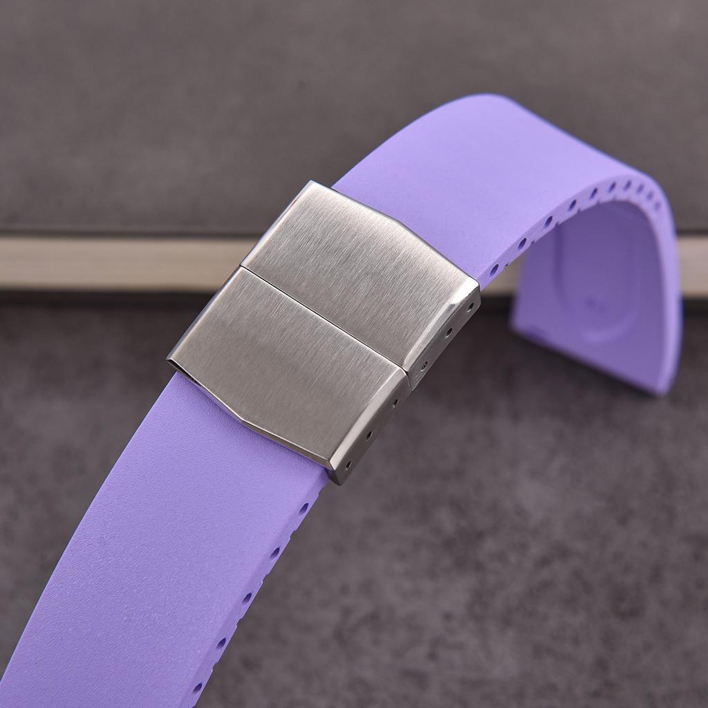 316L Solid Stainless Steel Watch Band 14mm 16mm 18mm Double Push Butterfly Safety Clasp Folding Buckle Hypoallergenic Universa