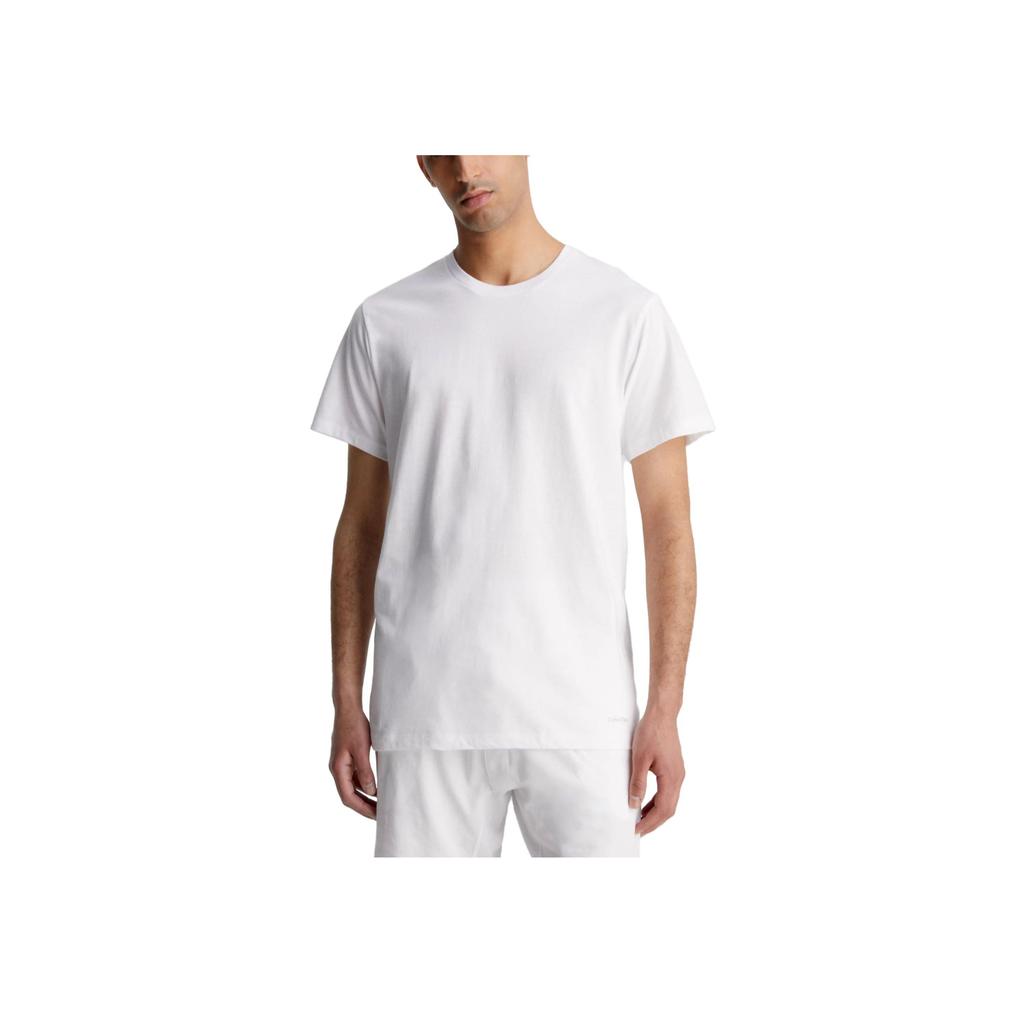 Calvin Klein 3 gab. T-krekli - Kokvilnas klasika, vienkrāsaini, ar apaļu kakla izgriezumu, ar īsām piedurknēm, vīriešu topi 000NB4011E-MP1