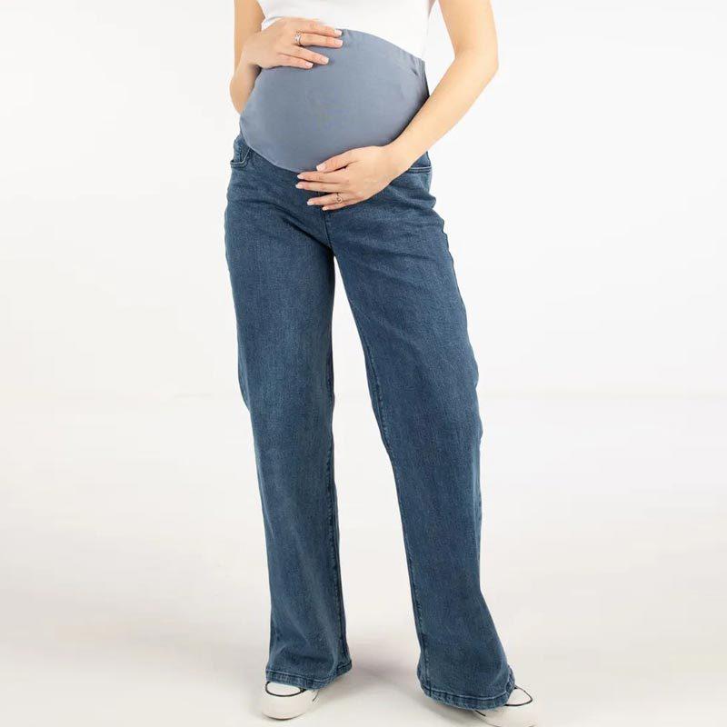 Stretch Straight-Leg Maternity Jeans - Wide-Leg, High-Quality for Spring, Autumn, Winter