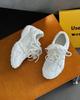2025 Autumn Lace Pearl Model Inner Height Increase Soft Sole White Shoes Sports Breathable Casual Women's Shoes Non-slip and Wear-resistant