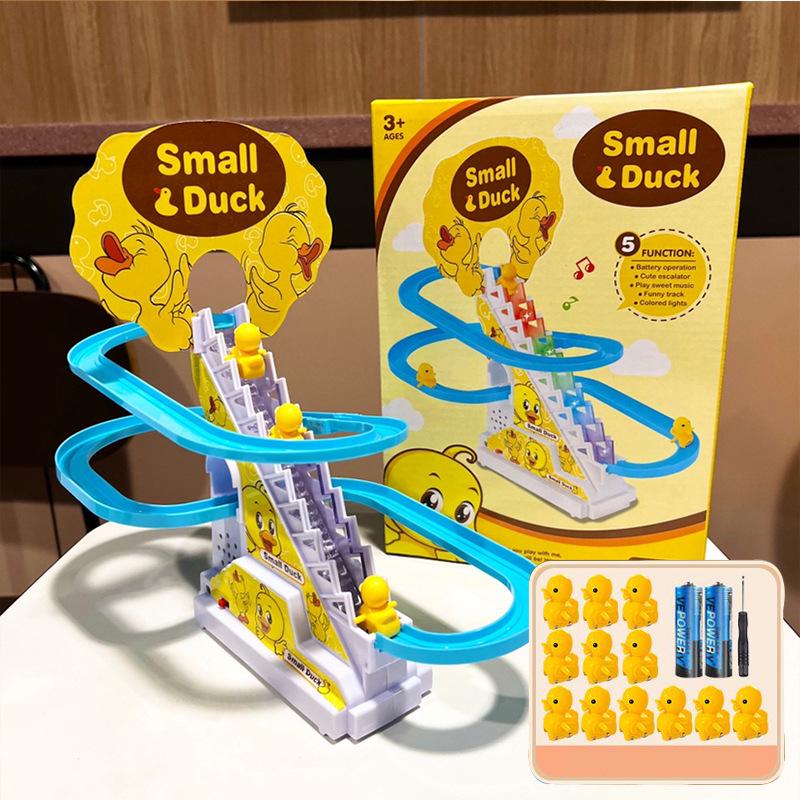 Electric Little Yellow Duck Climbing Stairs Toy