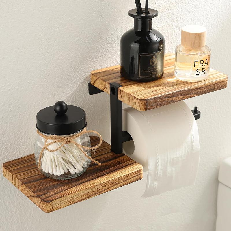 1pcs Wooden Paper Towel Holder Space Saving Countertop Organizer with Vertical Paper Towel Storage for Kitchen and Bathroom