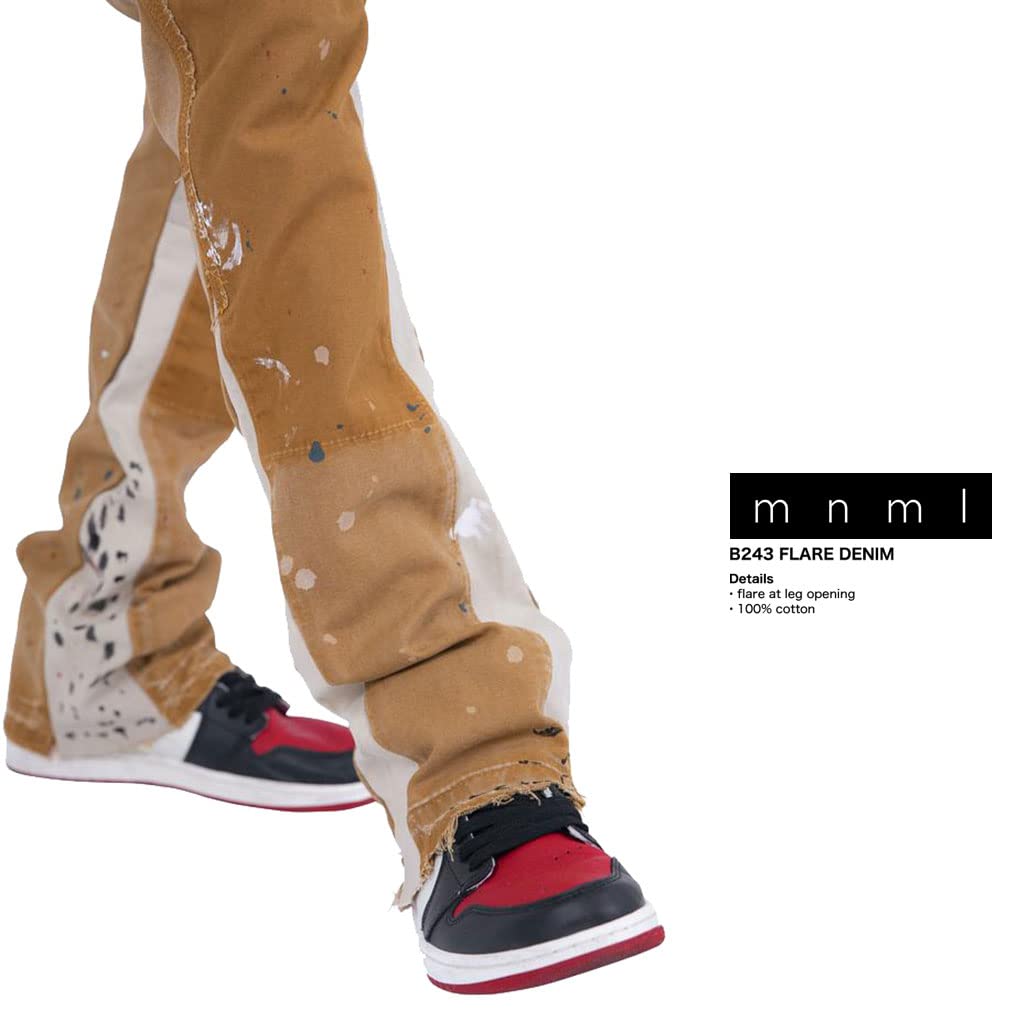 Pantalon Homme en Denim Minimal Évasé 28 093, pouces, Marron,