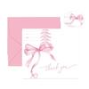 Runtow 10pcs Pink Bow Thank You Cards ,Wedding Greeting Cards with Envelopes ,Birthday Party Invitation Card