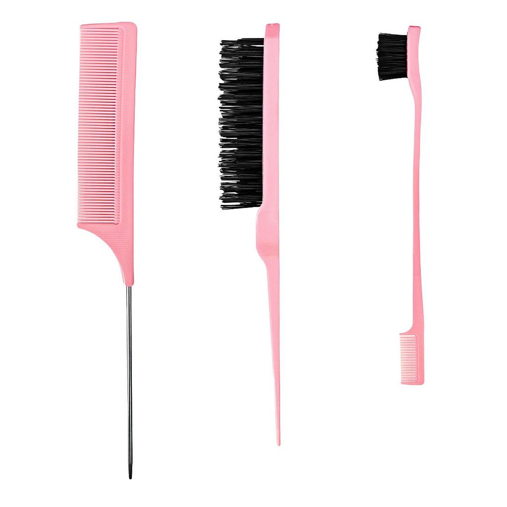 Bestseller Doppelkopf Haarkamm & Augenbrauenbürsten Set: Ideal für Friseure, Styling und Haareziehen