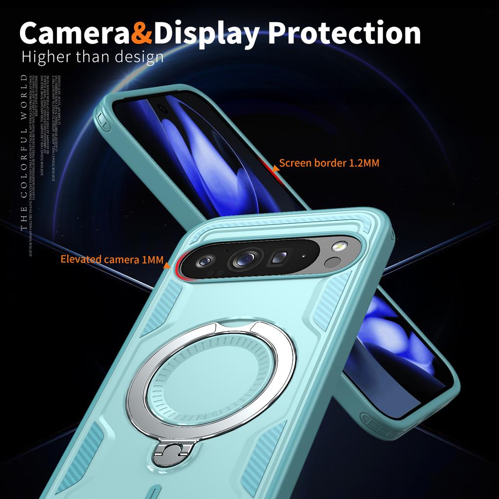 Military Bracket Shockproof Armor For Magsafe Case For Google Pixel 10 9 Pro XL 10A 9A Magnetic Wireless Charging Rugged Cover
