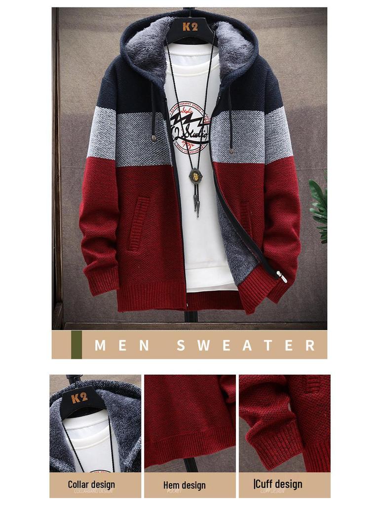 Men's Hooded Cardigan Sweater - Autumn/Winter 2025 Collection, Casual Loose Fit, Thick & Stylish Jacket