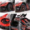 Auto giocattolo in lega Bugatti Bolide in scala 1/24, suono e luce, collezione Pull Back, 4 porte aperte, veicoli giocattolo per bambini, regalo