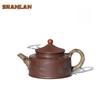 HOYIHM 300ml Antique Yixing Purple Clay Teapots Handmade Bamboo Leaf Bao Ding Pot Raw Ore Mud Kettle Zisha Tea Set For Tea Gifts